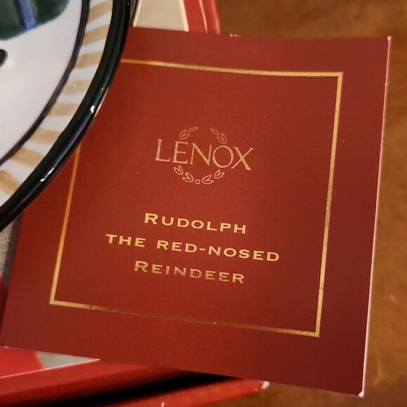 Lenox Rudolph Red Nose Reindeer Canape Plate Like New - Picture 2 of 5